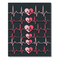 Pink Heartbeat EKG Collage Rug