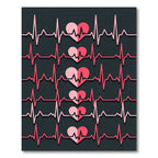 Pink Heartbeat EKG Collage Rug