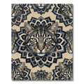 Leopard Face Mandalas in Earthy Tones Rug