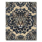 Leopard Face Mandalas in Earthy Tones Rug