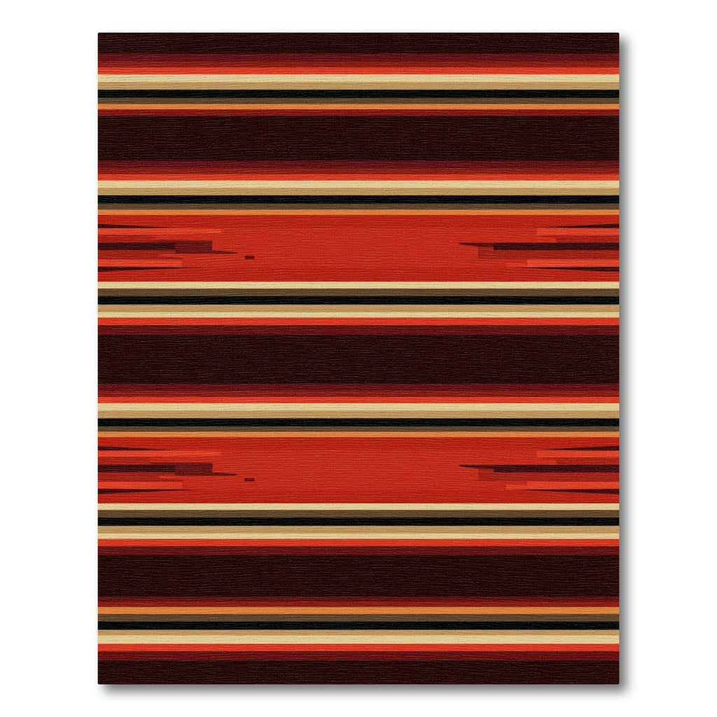 Bold Red Horizontal Stripe Rug