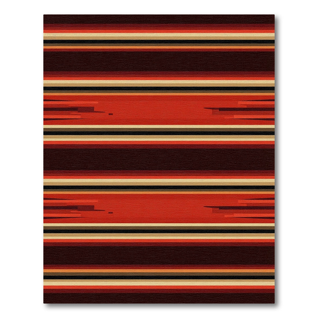 Bold Red Horizontal Stripe Rug