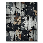 Distressed Monochrome Industrial Grunge Abstract Art Rug