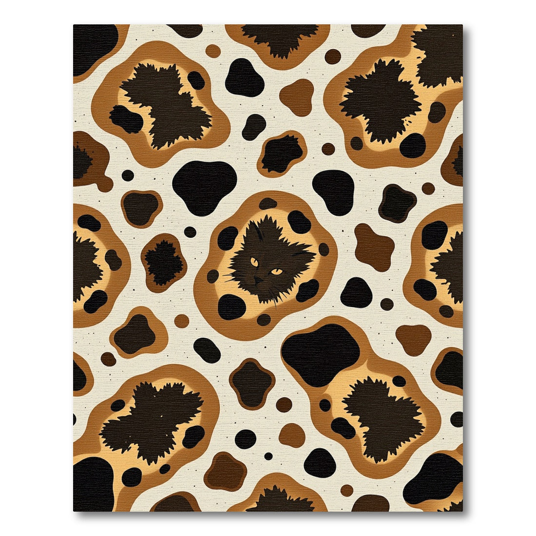 Whimsical Black Cat Spots Rug