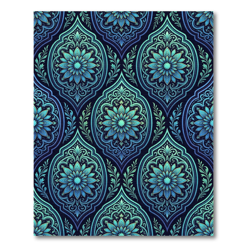 Oceanic Teal Medallion Floral Rug