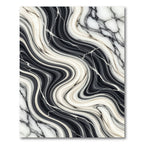 Monochrome Liquid Marble Flow Wave Rug