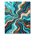 Oceanic Gold Swirling Liquid Abstract Rug