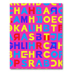 Bold Alphabet Pattern Pink Rug