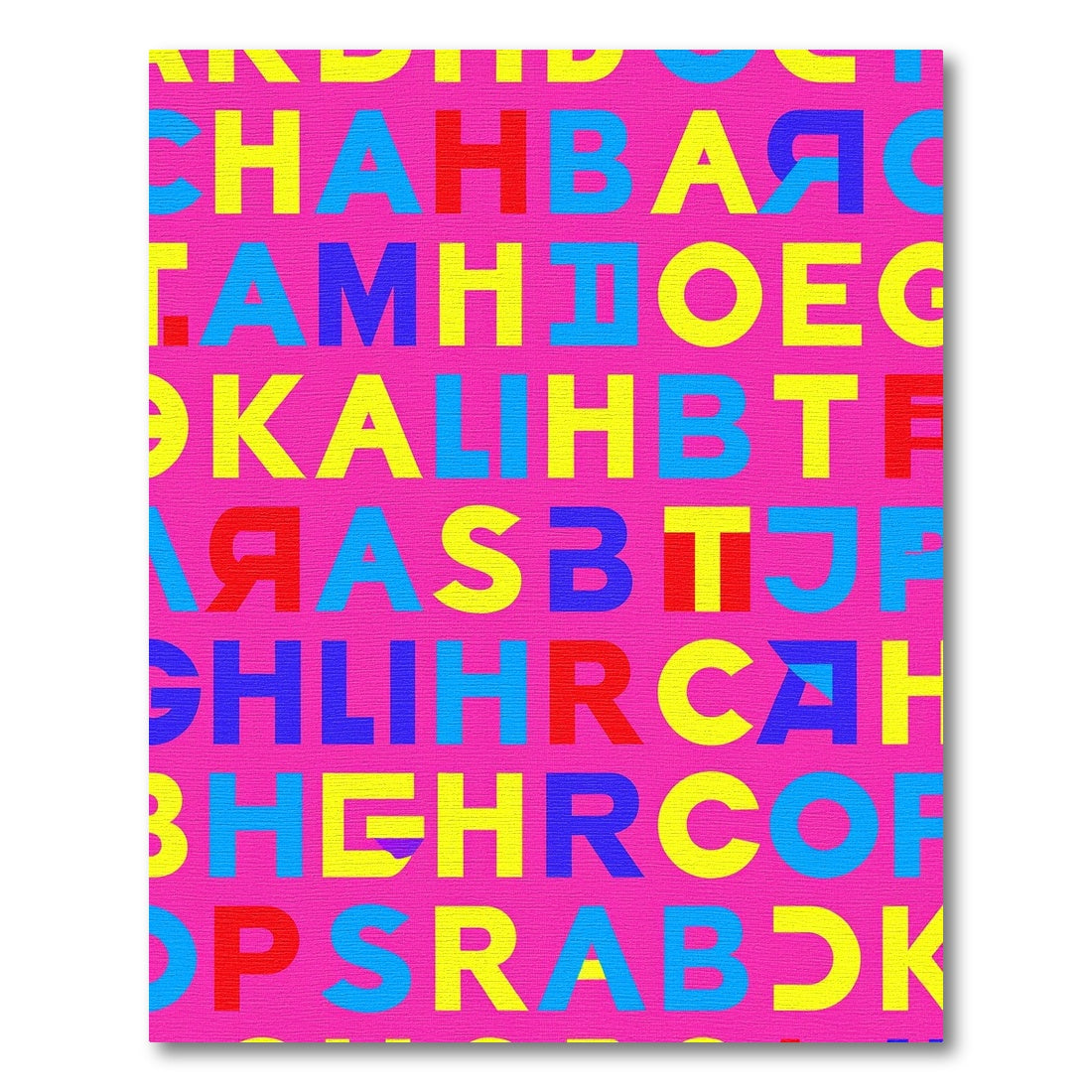 Bold Alphabet Pattern Pink Rug