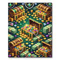 Glittering Treasure Chests Golden Coin Rug
