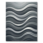 Monochrome Wavy Striped Illusion Rug