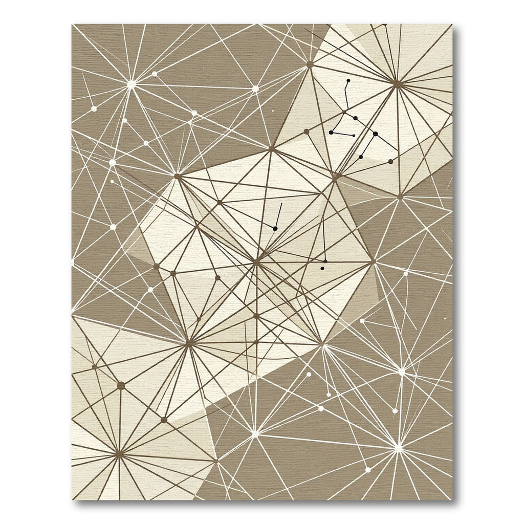 Geometric Neutral Tone Starburst Net Rug