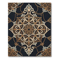 Ornate Gold Medallion Chain Rug