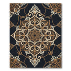 Ornate Gold Medallion Chain Rug