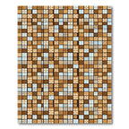 Cozy Tan Plaid Square Tile Rug