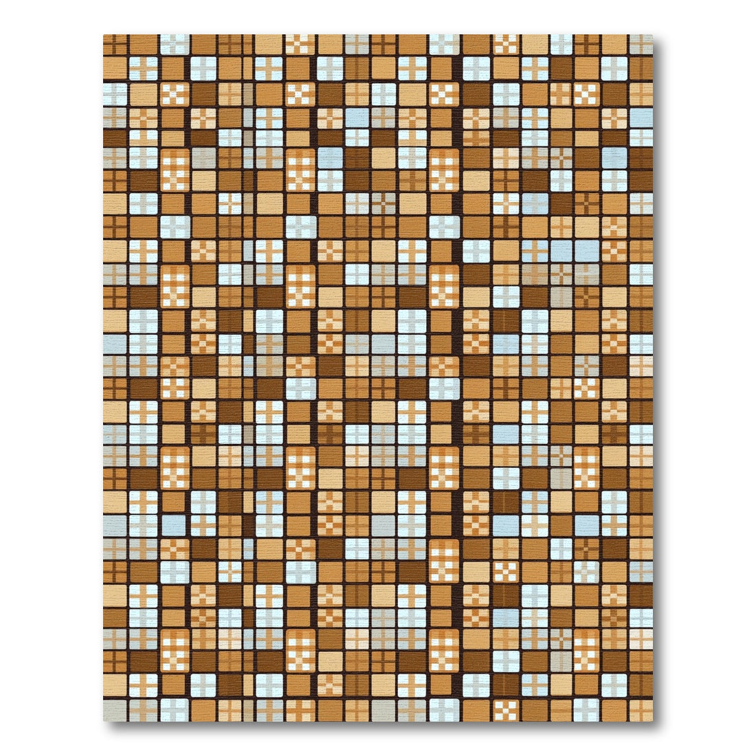 Cozy Tan Plaid Square Tile Rug