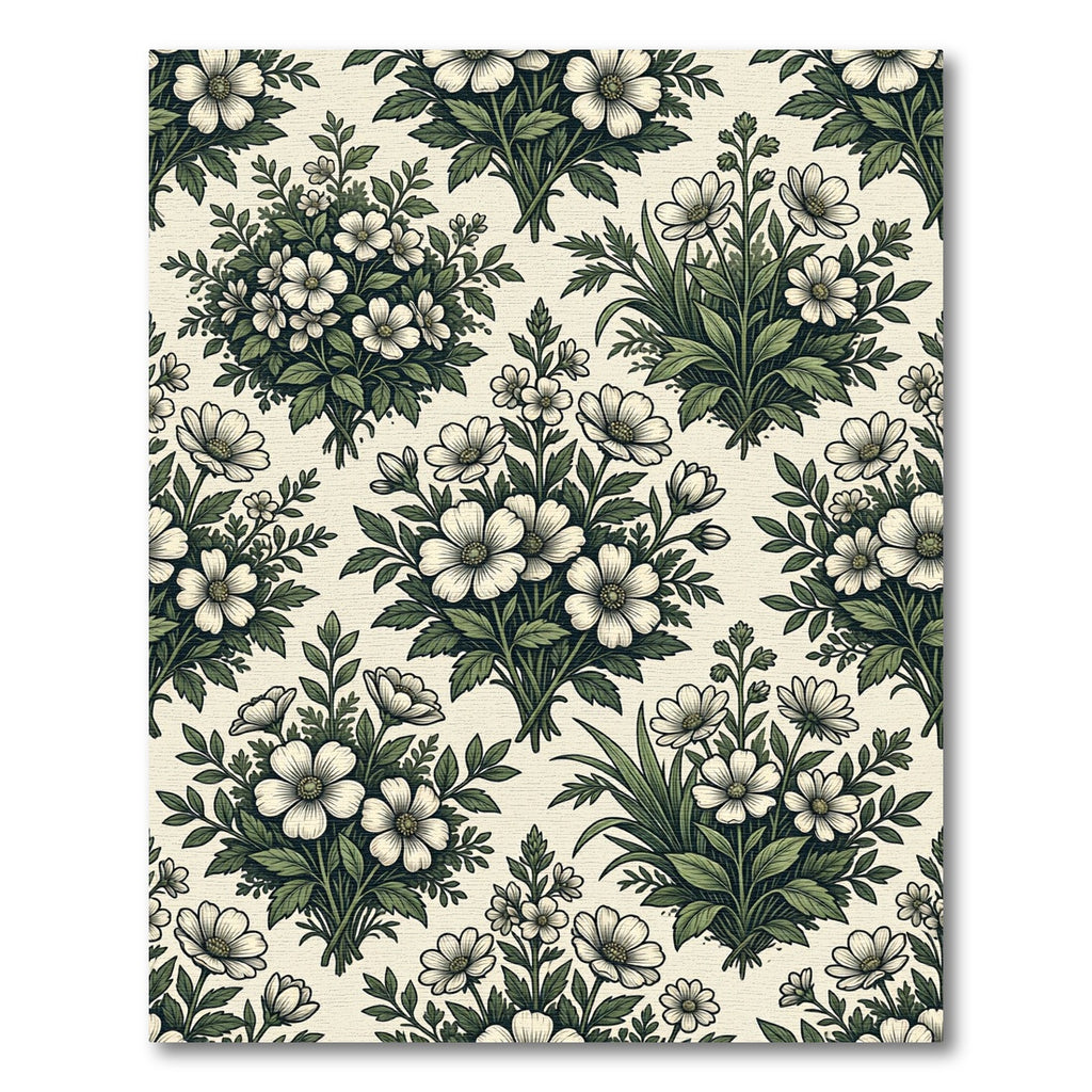 Elegant Cream Botanical Floral Meadow Rug