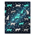 Celestial Cat Constellations Across Night Sky Rug
