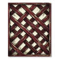 Rustic Crimson Lattice Geometric Grid Rug