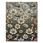 Earthy Bloom Mushroom Field Rug