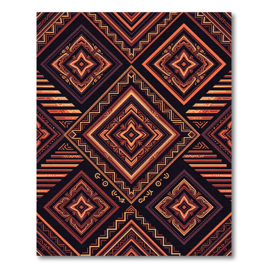 Geometric Amber Sunset Diamond Art Rug