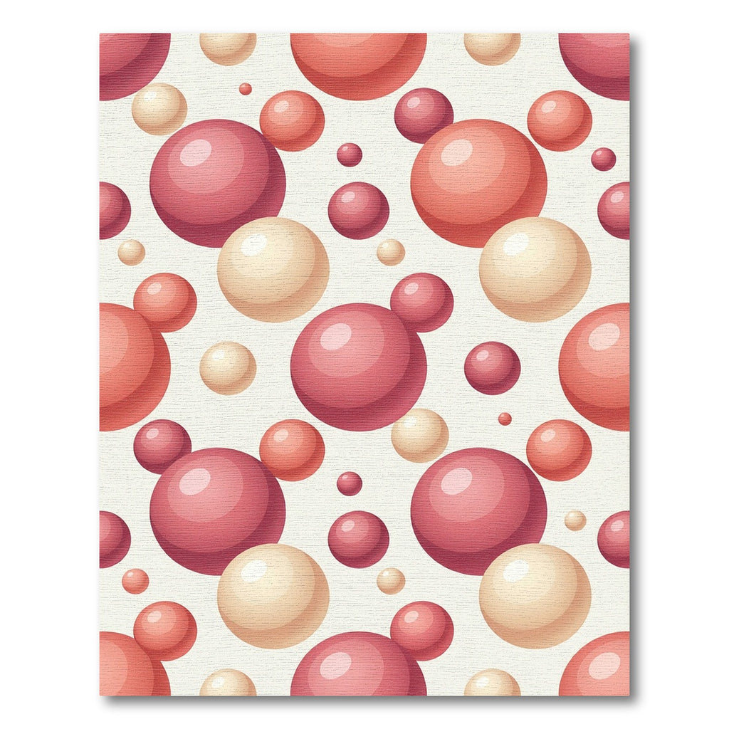 Pink Cream Spheres Floating Composition Rug