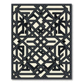Modern Charcoal Cream Interlocking Geometric Lattice Rug