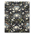 Antique White Magnolia Floral Scroll Rug