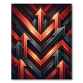 Crimson Gray Upward Arrow Chevron Rug