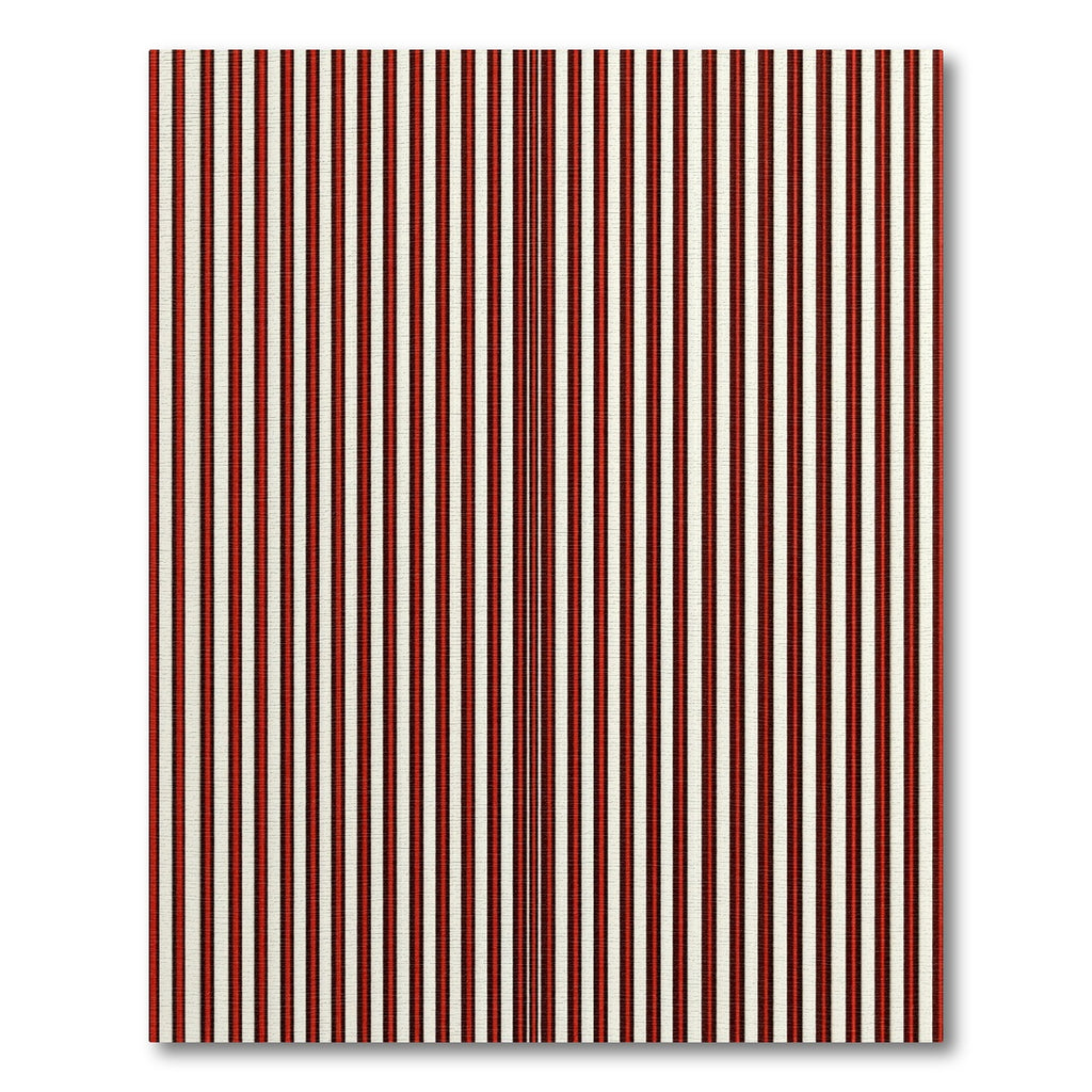 Crimson Cream Vertical Stripe Rug