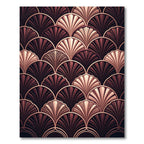 Art Deco Rose Gold Fan Layering Rug