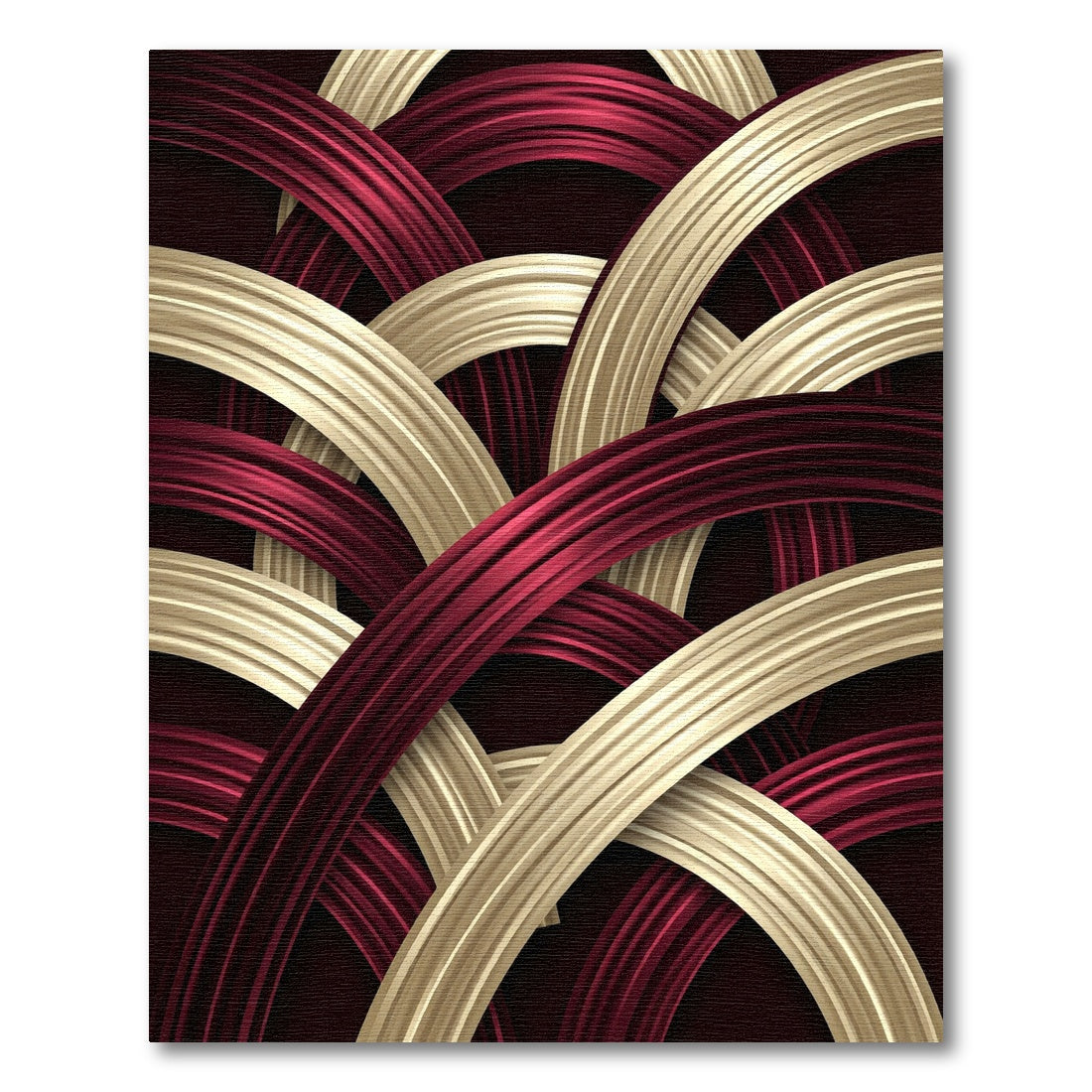 Crimson Gold Ribbons Weave Rug