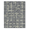 Monochrome Metallic Woven Geometric Grid Rug