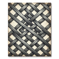 Dark Gray Woven Lattice Diamond Rug