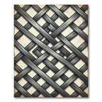 Dark Gray Woven Lattice Diamond Rug