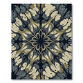 Abstract Sage and Charcoal Layered Mandala Rug