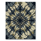 Abstract Sage and Charcoal Layered Mandala Rug