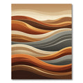 Earthy Organic Layered Terracotta Abstract Wave Rug