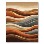 Earthy Organic Layered Terracotta Abstract Wave Rug