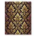 Ornate Golden Acanthus Leaf Scroll Rug