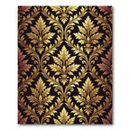 Ornate Golden Acanthus Leaf Scroll Rug