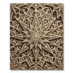 Golden Interlocking Star Medallion Rug