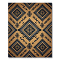 Gold Aztec Geometric Diamond Accent Rug