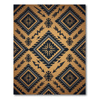 Gold Aztec Geometric Diamond Accent Rug