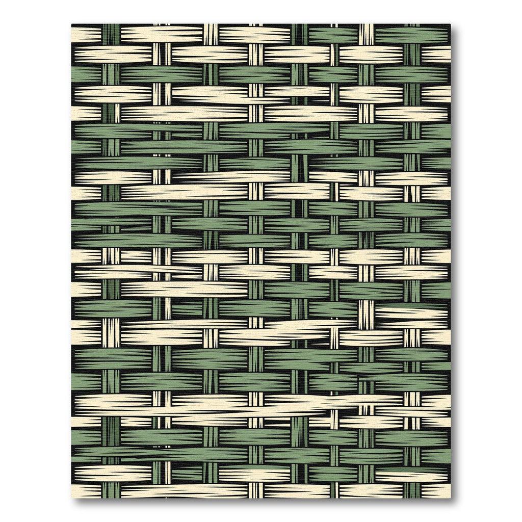 Sage Green and Cream Woven Plaid Rug