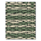 Sage Green and Cream Woven Plaid Rug