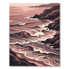 Rose Gold Coastal Wave Art Rug