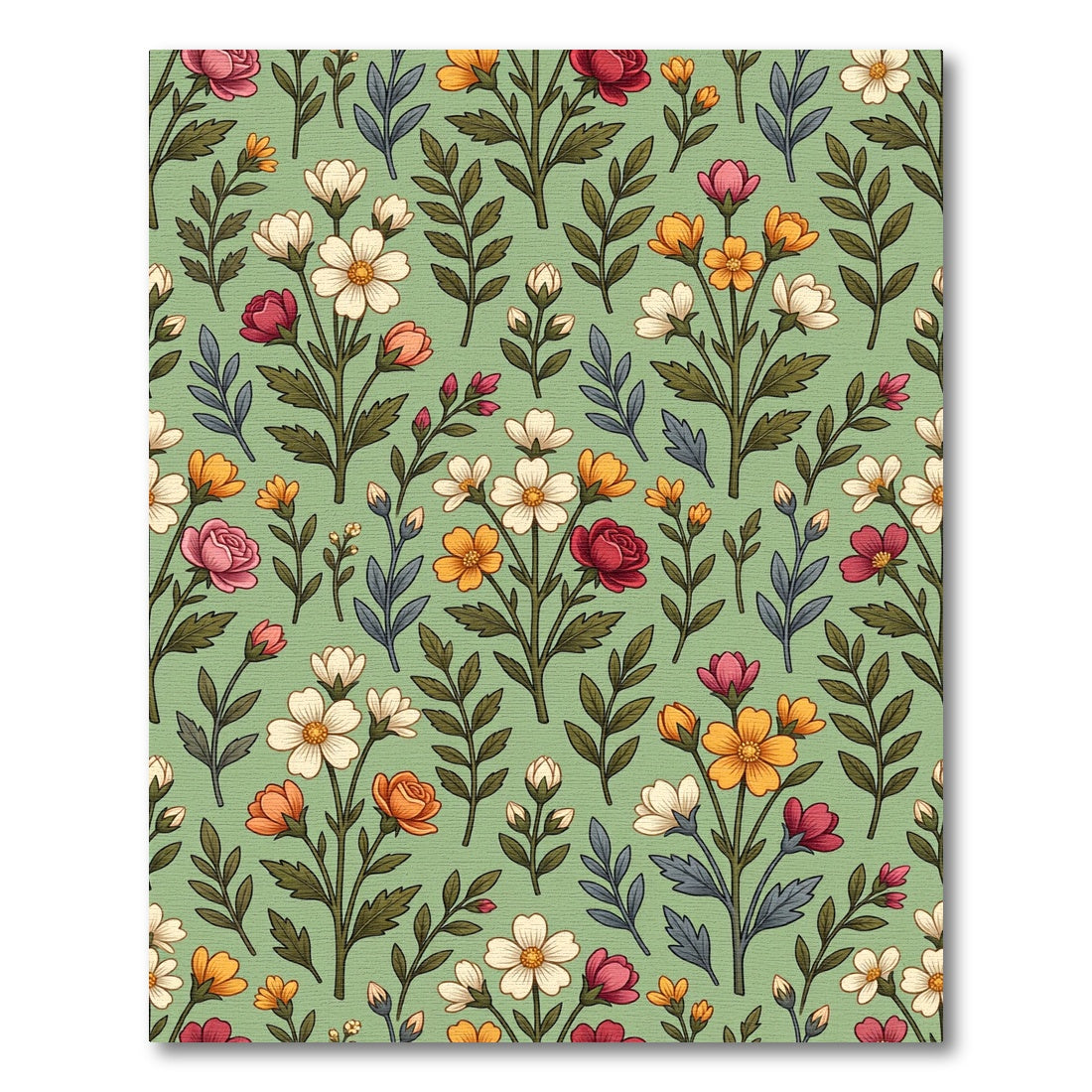 Vintage Botanical Blossom Meadow Rug
