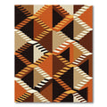 Optical Illusion Staircase Orange Black Rug