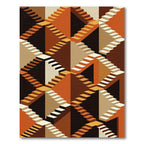 Optical Illusion Staircase Orange Black Rug